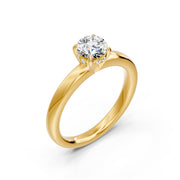 Bague de fiançailles diamant naturel rond 0.53 carat or jaune Elisabetta